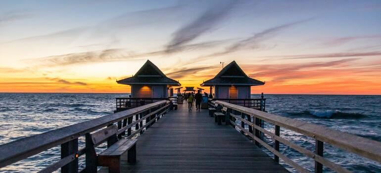 pier at the sunset