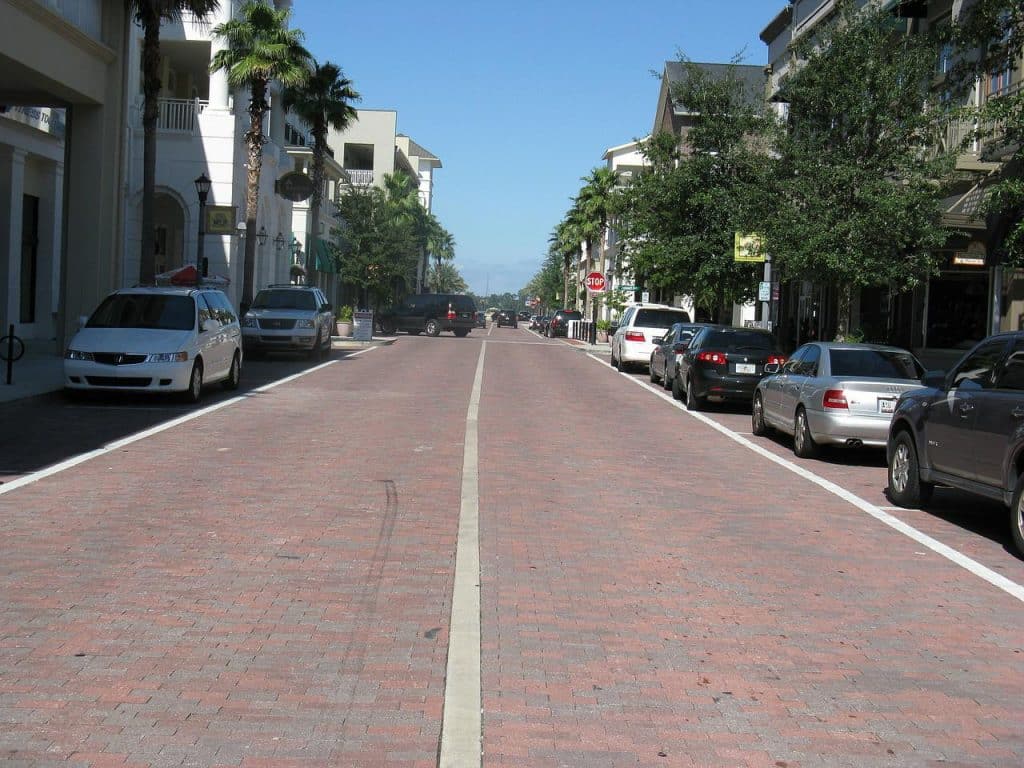 Bricked street in Orlando.
