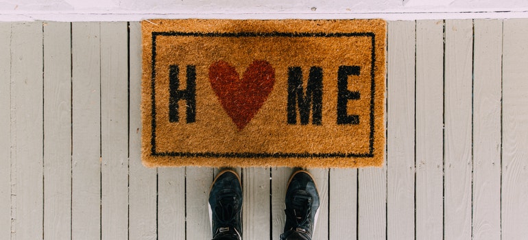Home written on the rug