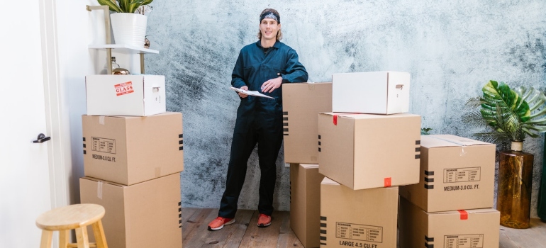 mover surrounded by boxes