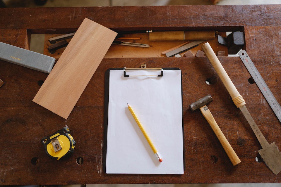 Tools on a table;