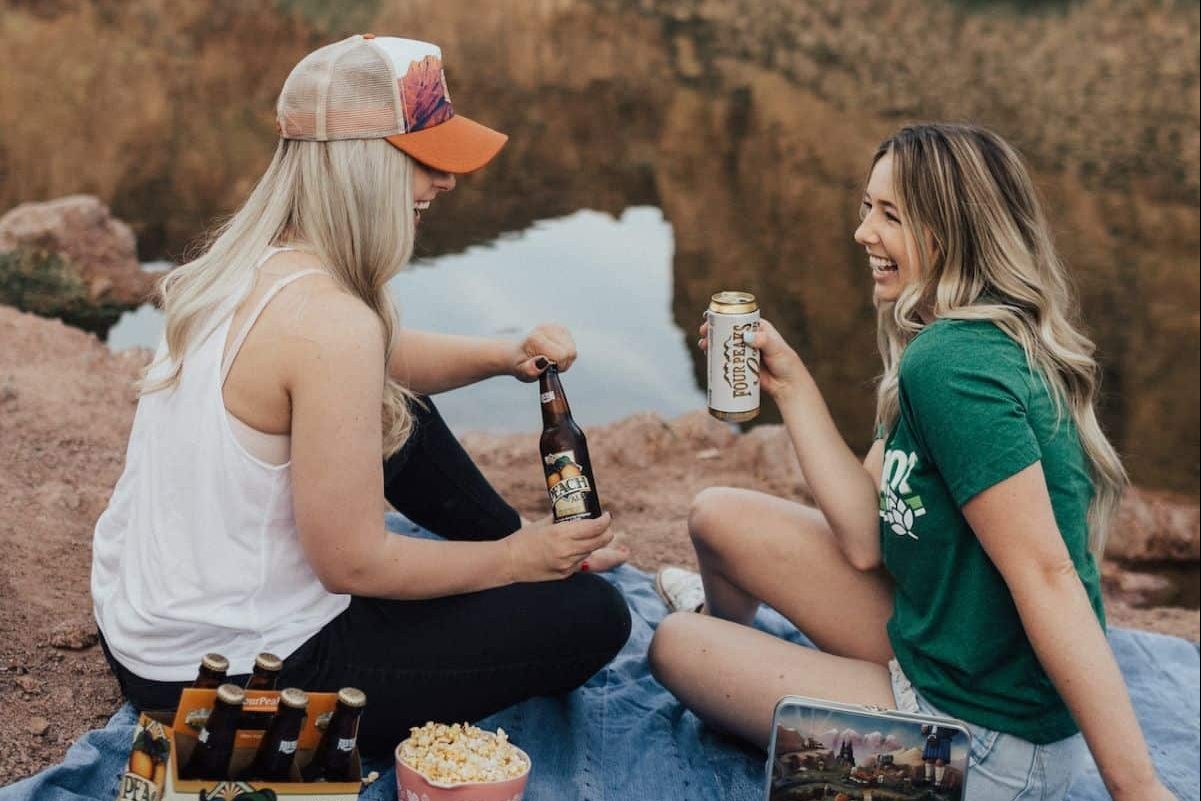 two friends having drinks