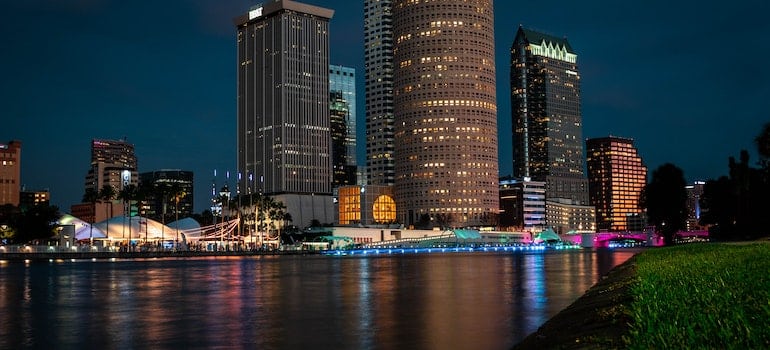 Tampa buildings during the night