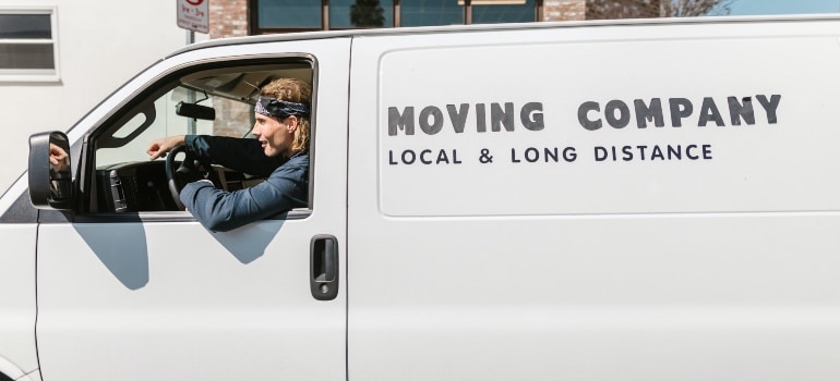 A moving company van for a move to Florida