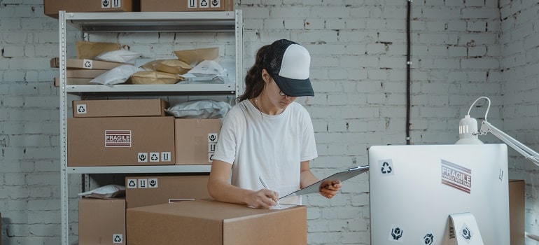 a girl doing inventory