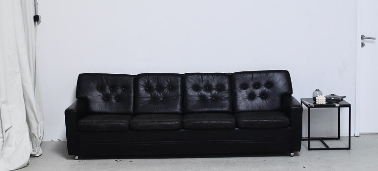 sofa of a someone who is ready for storing leather furniture in Florida